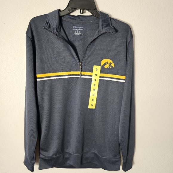 Champion Iowa Hawkeyes Gray 1/4 Zip Long Sleeve Shirt Men's Size Small NWT - Picture 10 of 10